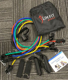 5 Stackable Resistance Bands upto 100 lbs with Door Anchor, Ankle Straps & Handles for Men & Women[13 PC Set][Easy Carry]