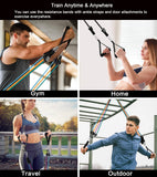 5 Stackable Resistance Bands upto 100 lbs with Door Anchor, Ankle Straps & Handles for Men & Women[13 PC Set][Easy Carry]